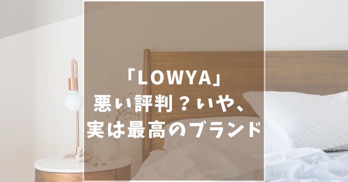 ロウヤ　LOWYA　悪い　最悪　口コミ